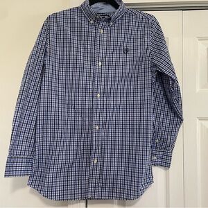 Chaps Blue Navy Boys Long Sleeved Button Down Shirt Size XL